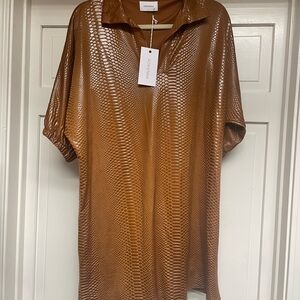 BNWT Adrienne Copper Snake Print dress-size Large